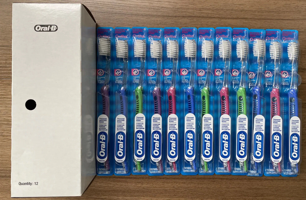 12 Crest Oral-B Indicator Orthodontic Soft Toothbrush | Bulk Lot | For Braces