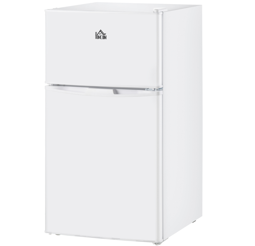 3.2 Cu.Ft Double Door Mini Fridge w/ Freezer, Adjustable Shelf for Dorm